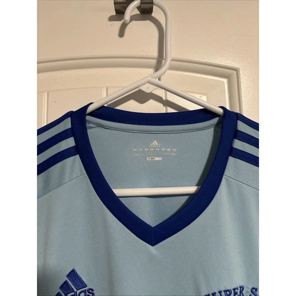 Adidas Super Seal Soccer Jersey Mens Large L Light Blue